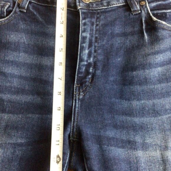 Women’s KanCan Dark Wash Distressed‎ High Rise Skinny Jeans Size XL - Picture 3 of 8